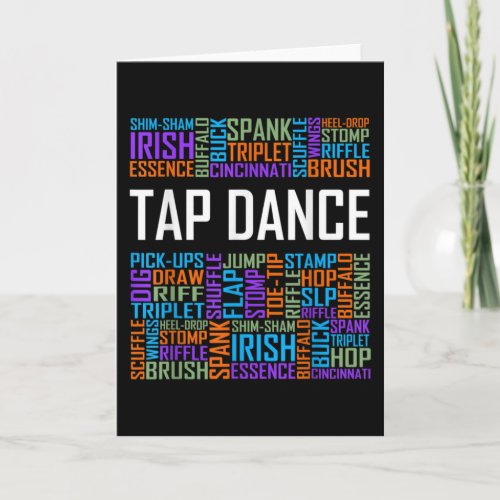 Tap Dance Words Lover Tap DancerDancing Teacher Card