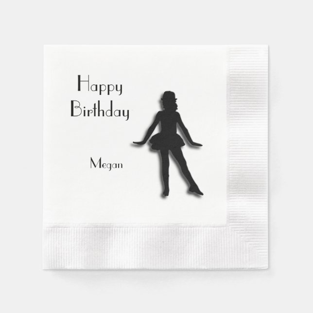Tap Dancer Happy Birthday Napkins (Front)