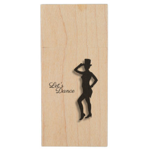 Tap Dancer Let's Dance Wood Flash Drive