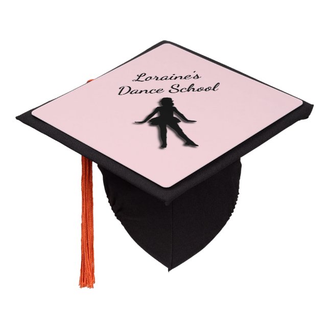 Tap Dancer Pink Custom Graduation Cap Topper (Angled)