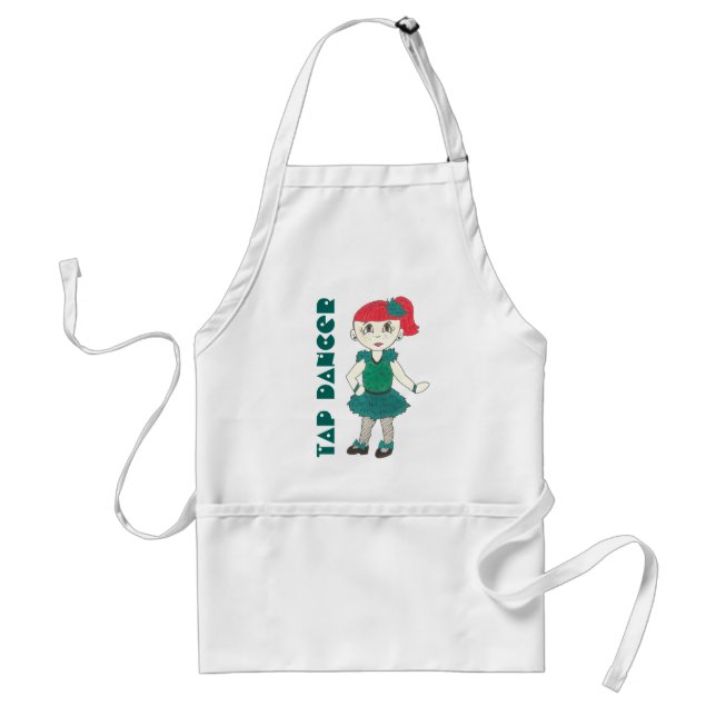 Tap Dancer Teal Dance Recital Tapdancing Costume Adult Apron (Front)