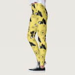 Tap Dancers Gold and Black Tap Shoes Patterned Leggings<br><div class="desc">These fun legging are perfect for tap dancers and dance instructors. They feature a pattern of tap shoes in black and gray with black starburst or asterisk shapes set against a sunny yellow gold background.</div>
