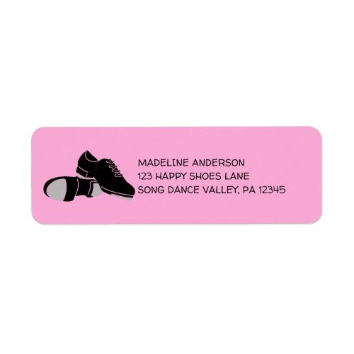 Tap Dancers Shoes Pink Return Address Label