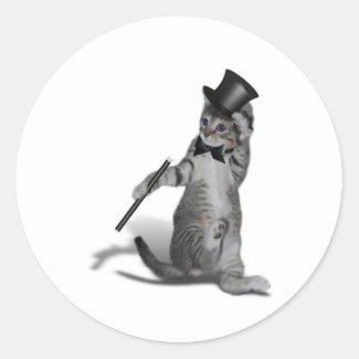 Tap Dancing Cat Classic Round Sticker