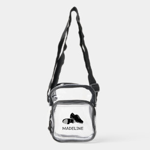 Tap Dancing Dance Shoes Personalized Clear Crossbody Bag