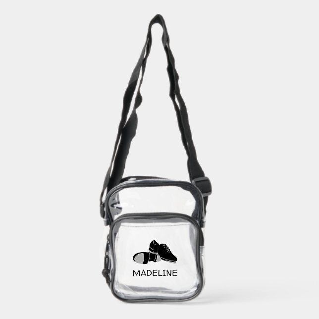 Tap Dancing Dance Shoes Personalized Clear Crossbody Bag (Front)