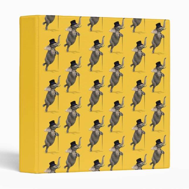 Tap Dancing Elephant 3 Ring Binder (Front/Spine)
