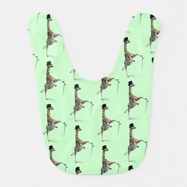 Tap Dancing Giraffe Bib (Front)