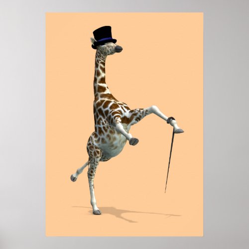 Tap Dancing Giraffe Poster