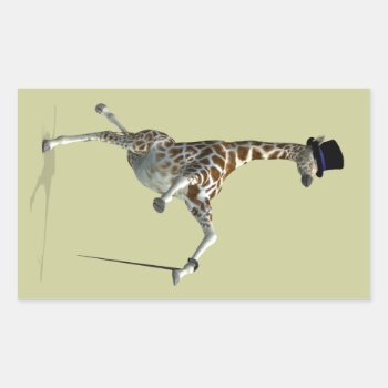 Tap Dancing Giraffe Rectangular Sticker by Emangl3D at Zazzle