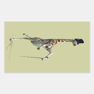 Tap Dancing Giraffe Rectangular Sticker