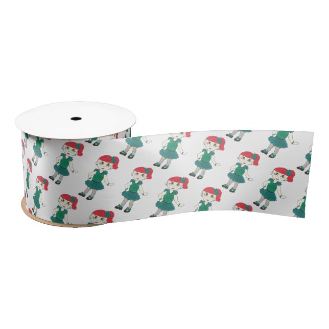 Tap Dancing Girl Dance Studio Tapdance Recital Satin Ribbon (Spool)