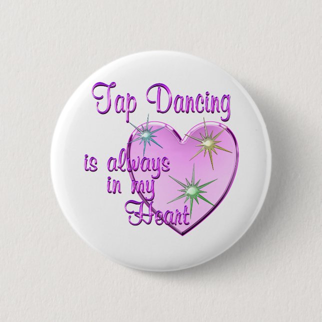 Tap Dancing Heart Pinback Button (Front)