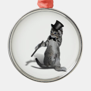 Tap Dancing Kitten Metal Ornament