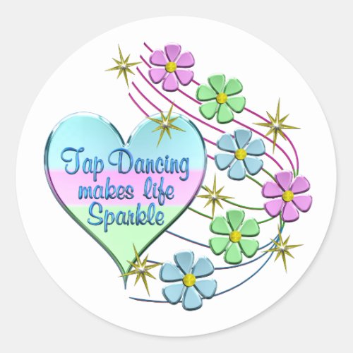 Tap Dancing Sparkles Classic Round Sticker