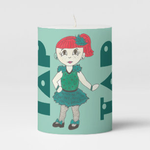TAP Green Recital Costume Tapdance Dance Teacher Pillar Candle