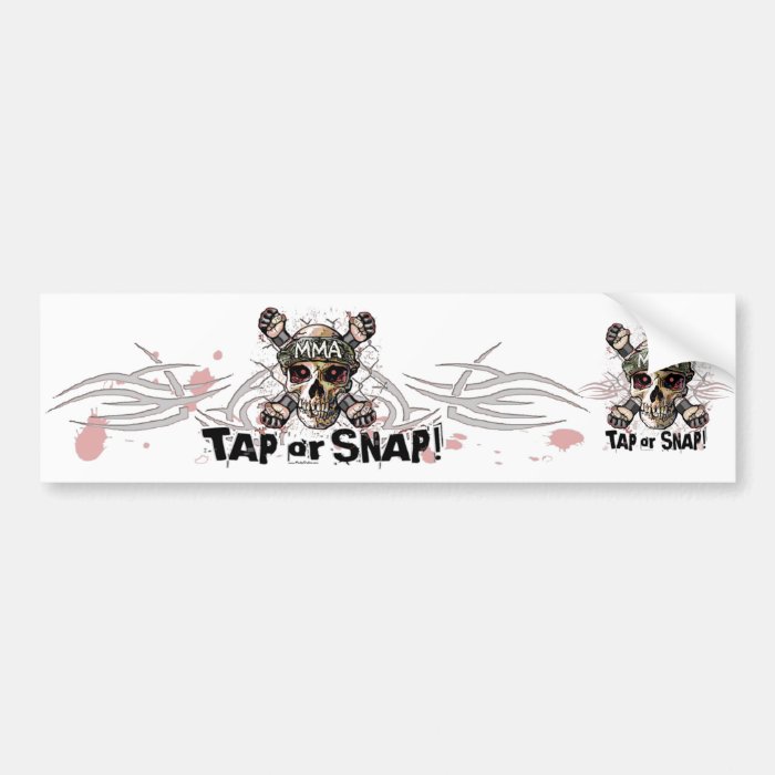 Tap or Snap MMA Skull Gear Bumper Sticker