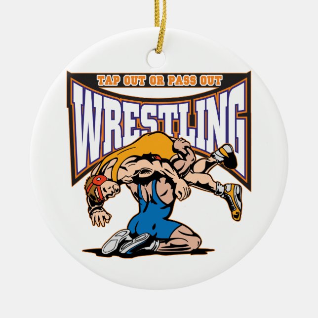 Tap Out Wrestlers Ceramic Ornament (Front)