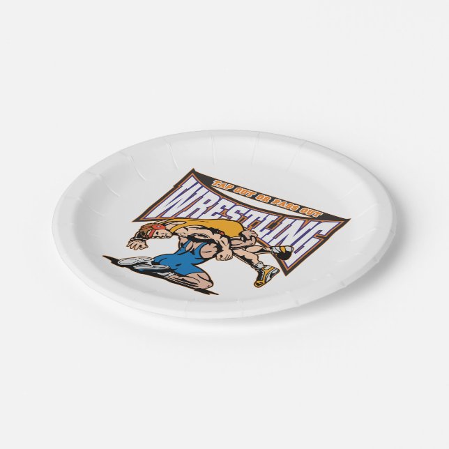 Tap Out Wrestlers Paper Plates (Angled)