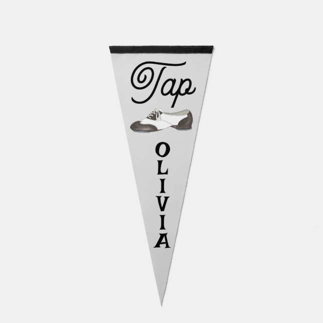 Tap Shoe Dance Class Dancer Tapdance Recital Pennant Flag (Front)
