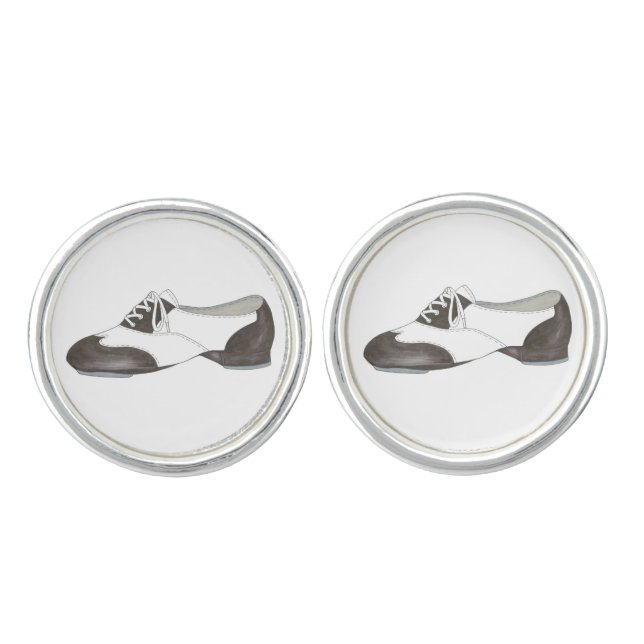 Tap Shoe Dance Studio Teacher Gift Tapdance Cufflinks (Front)