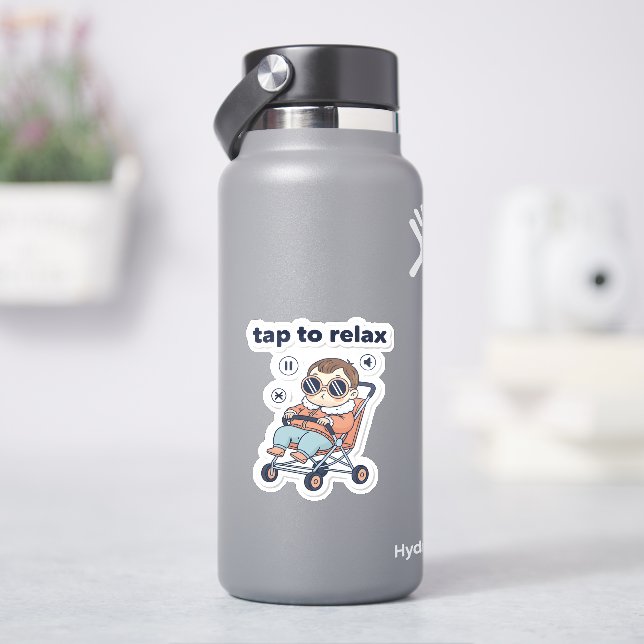 Tap to Relax Funny Baby Sticker  (HydroFlask)