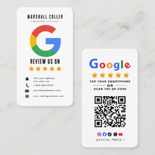 Tap to Review Google Review QR Code Google Ratings Business Card