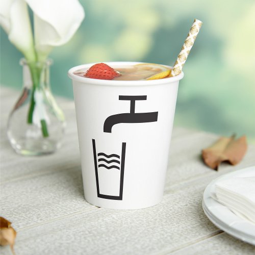 Tap Water Symbol Paper Cups