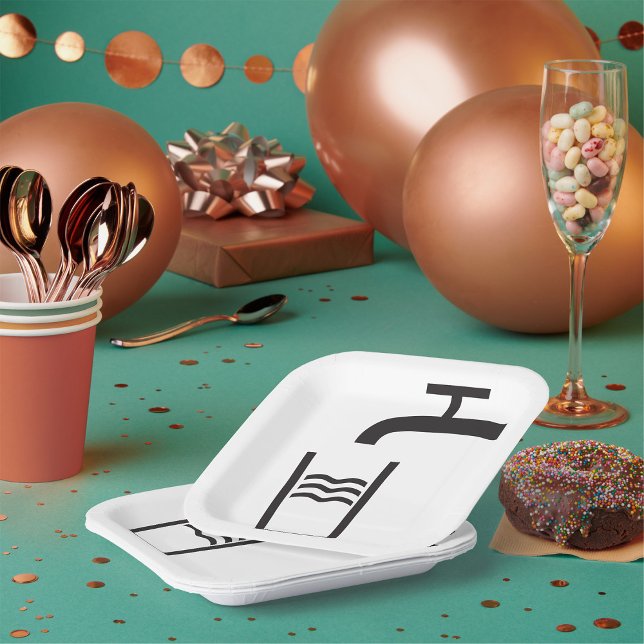 Tap Water Symbol Paper Plates (Creator Uploaded)