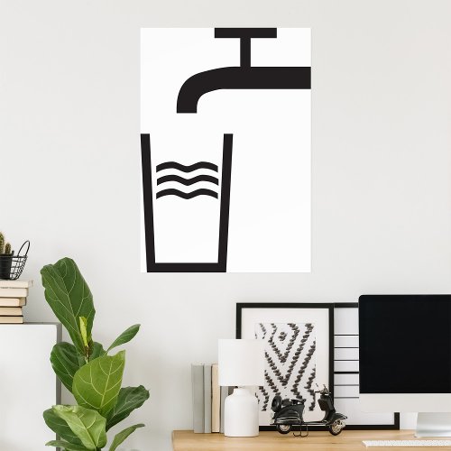 Tap Water Symbol Poster