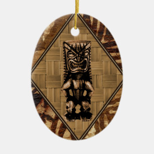 Tapa Tiki Vintage Surfboard Ornament