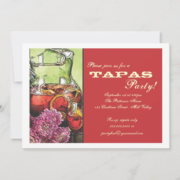 Tapas Party Invitation Zazzle
