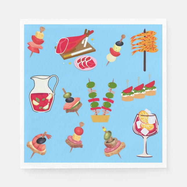  Tapas Party Napkins (Front)
