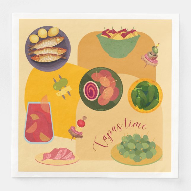  Tapas Time Paper Dinner Napkins (Front)
