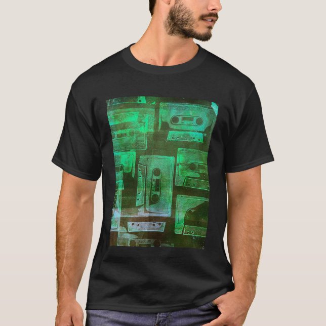 Tape cassette 80's style nostalgic print t-shirt (Front)
