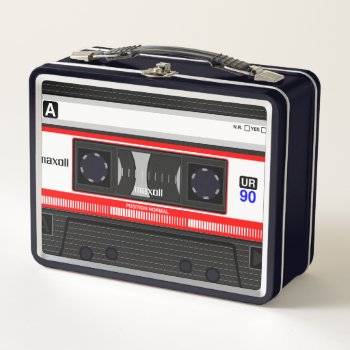 Tape Cassette  Metal Lunch Box by MarblesPictures at Zazzle