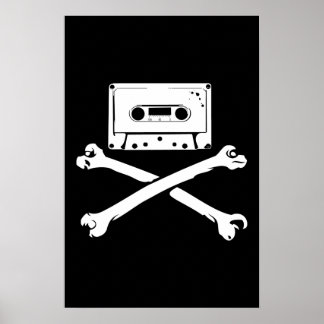 Tape & Crossbones Music Pirate Piracy Home Taping Poster