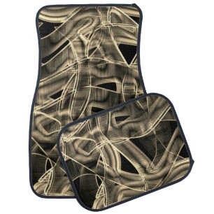 Tape-like curves, khaki or beige lines in relief car floor mat