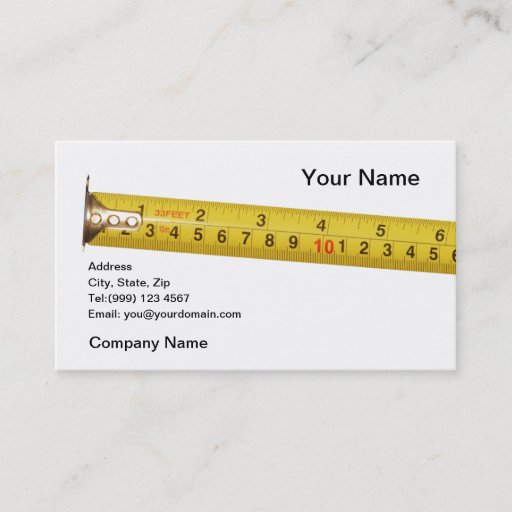 Customizable tape Measure Business Card