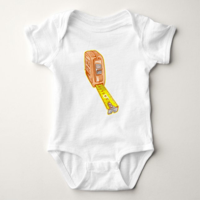 Tape measure metric system measuring tape baby bodysuit (Front)