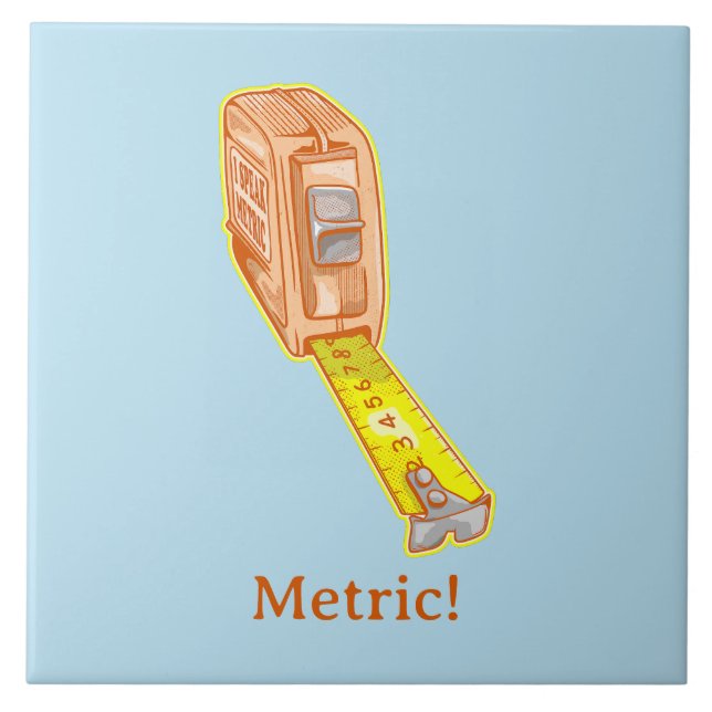Tape measure metric system measuring tape ceramic tile (Front)