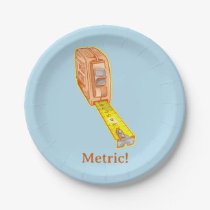 Tape measure metric system measuring tape paper plates