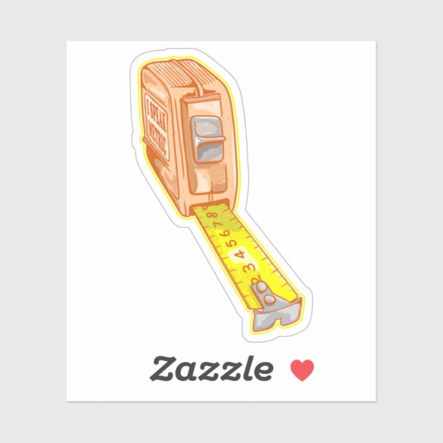 Tape measure metric system measuring tape sticker (Sheet)