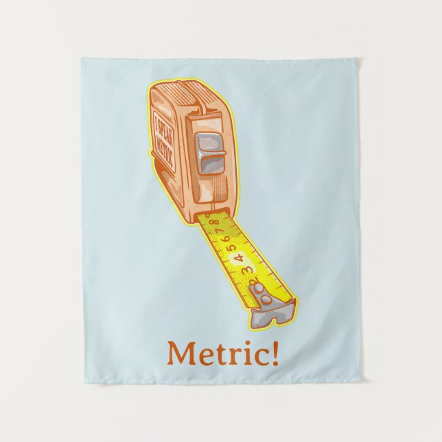 Tape measure metric system measuring tape tapestry (Front)
