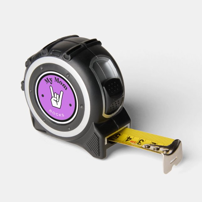 Tape Measure - My Mom Rocks - Yellow (Angle)