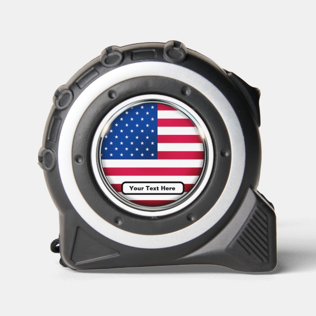 Tape Measure - Personalized USA Flag - Add Text (Front)