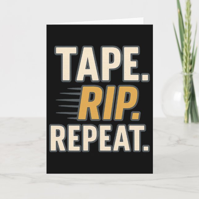 Tape Rip Repeat Funny Hockey Quote Player Fan Rink Card (Front)