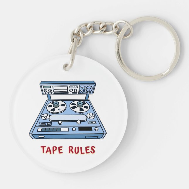 Tape Rules Keychain for Studio Recording Engineer (Back)