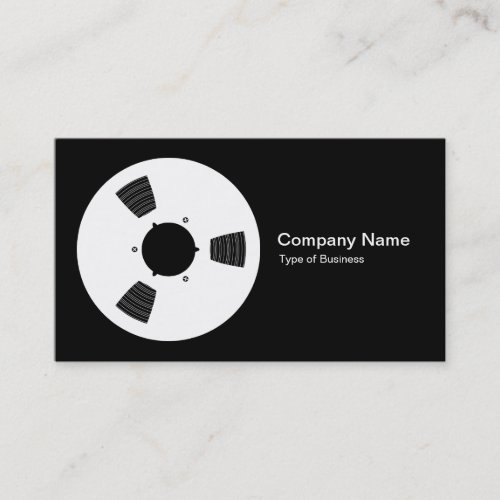 Tape Spool _ White on Black Business Card