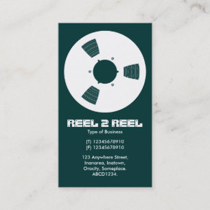 Tape Spool - White on Dark Moss Green Business Card
